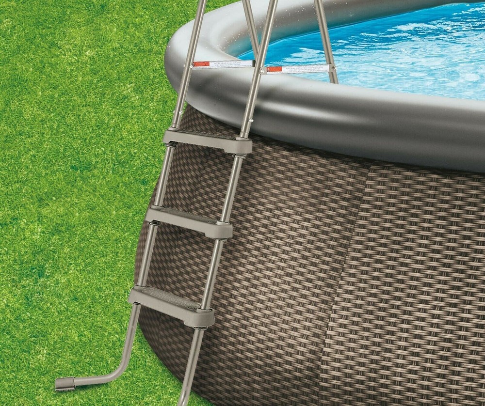 Summer Waves 16' x 42" Quick Set Wicker Rattan Ring Pool Includes Ladder & Pump