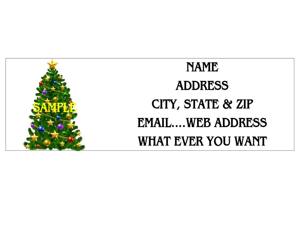 CHRISTMAS X-MAS TREE ADDRESS LABELS COOL!! #1