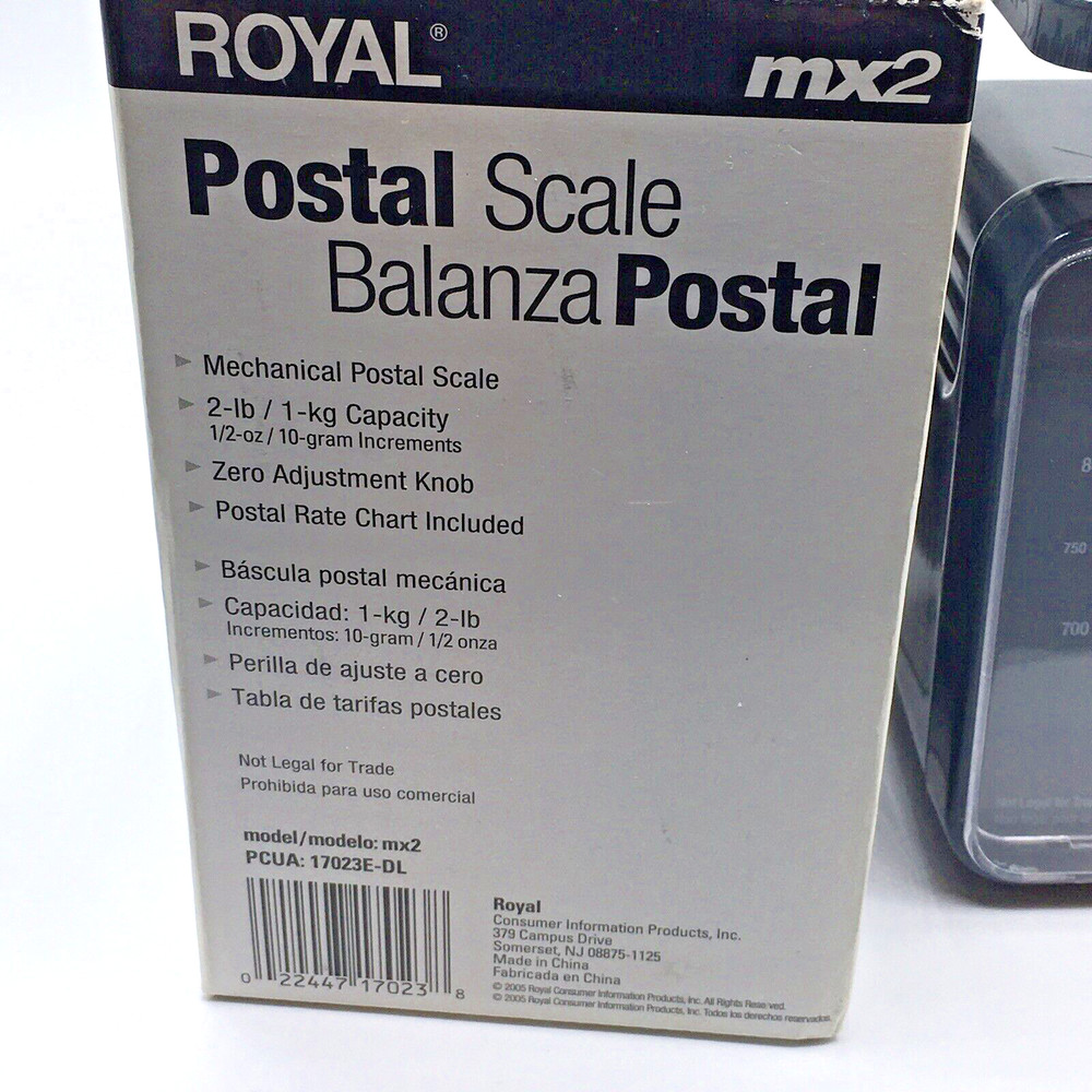 Royal MX2 Mechanical 2 Pound Round Dial Adjustment Knob Postal Scale in Box