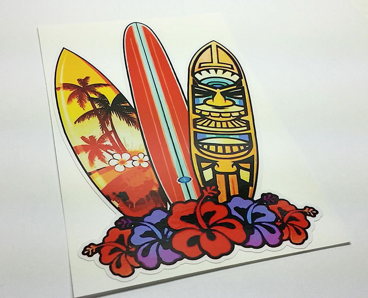 SURF BOARD Vinyl DECAL / STICKER, 6 Inches