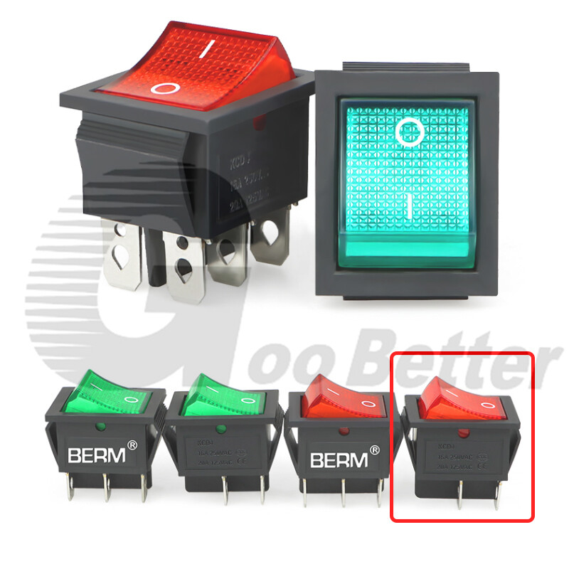 KCD4 Rectangular Rocker Switch Latching ON OFF 2 Position 4 Pin 6 Pin 250V 16A
