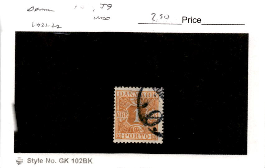 Denmark, Postage Stamp, #J9 Used, 1921 Postage Due (AB)