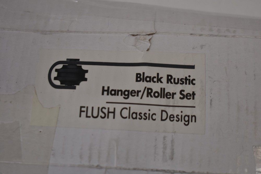 Black Rustic Extra Roller Set 2 Rollers w Hardware Classic Design Guide Kit