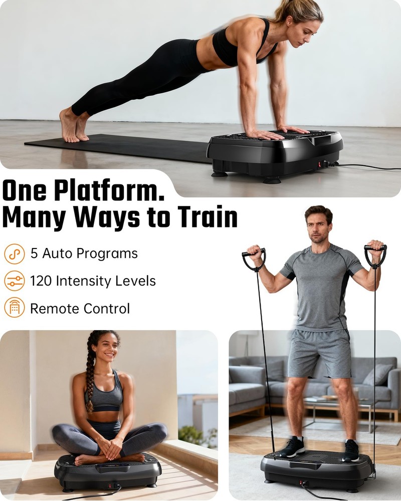 Vibration Plate Exercise Machine, Full Body Workout Vibrating Platform for We...