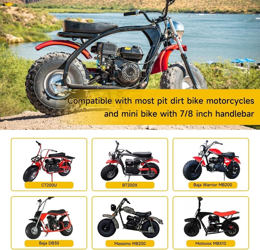 Robust 7/8" Twist Throttle Cable Assembly for Diverse Mini Bike Compatibility
