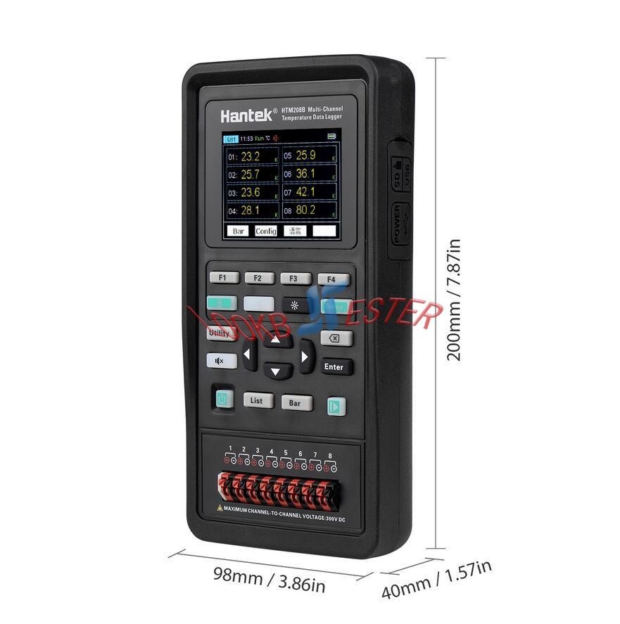 1PCS NEW Hantek HTM208B 8-channel Data Logger Rechargeable Handheld tester