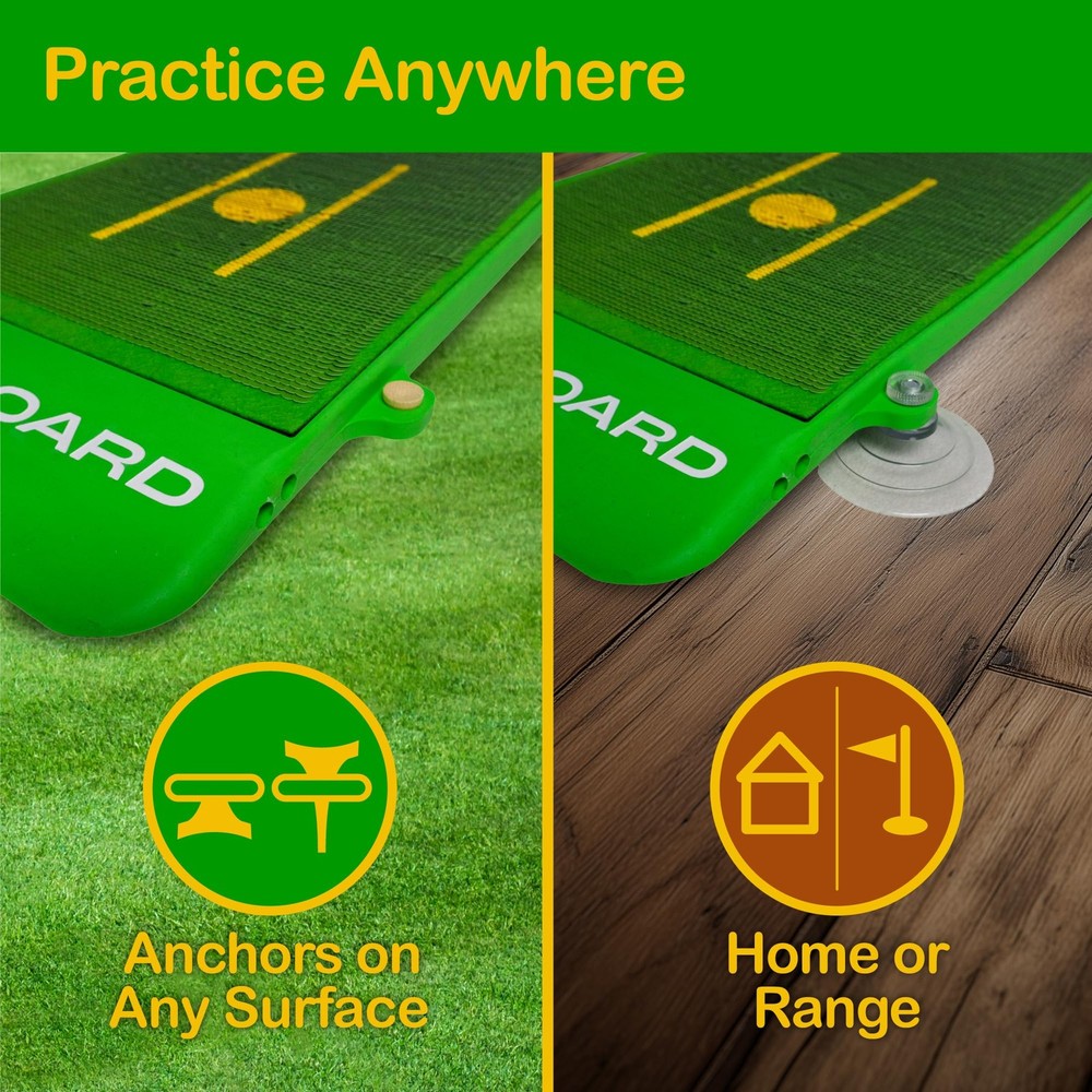 Golf Hitting Mat & Swing Path Trainer – Mini with Instant Impact Feedback for...