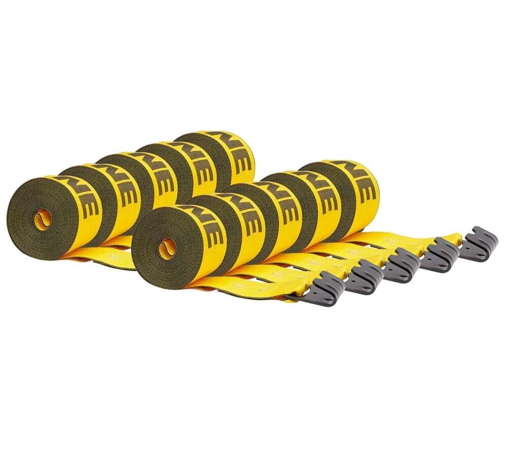 (10 Pack) Kinedyne 4" x 27' Winch Straps w/ flat hook, Flatbed Tie Down Strap