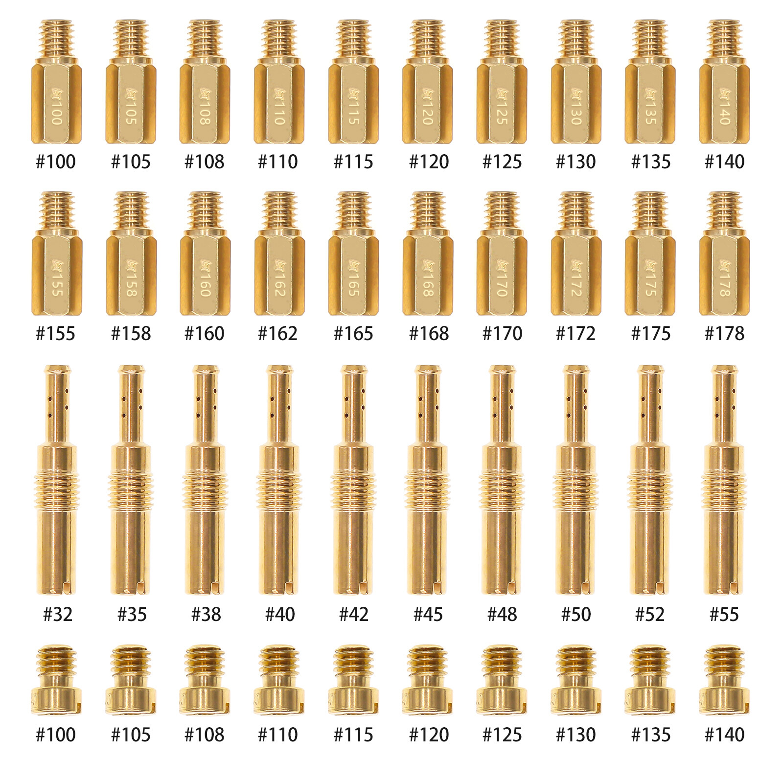 40Pcs Carburetor Jet Kit for PWK Keihin OKO CVK KOSO Crab,Pilot and Main Jets