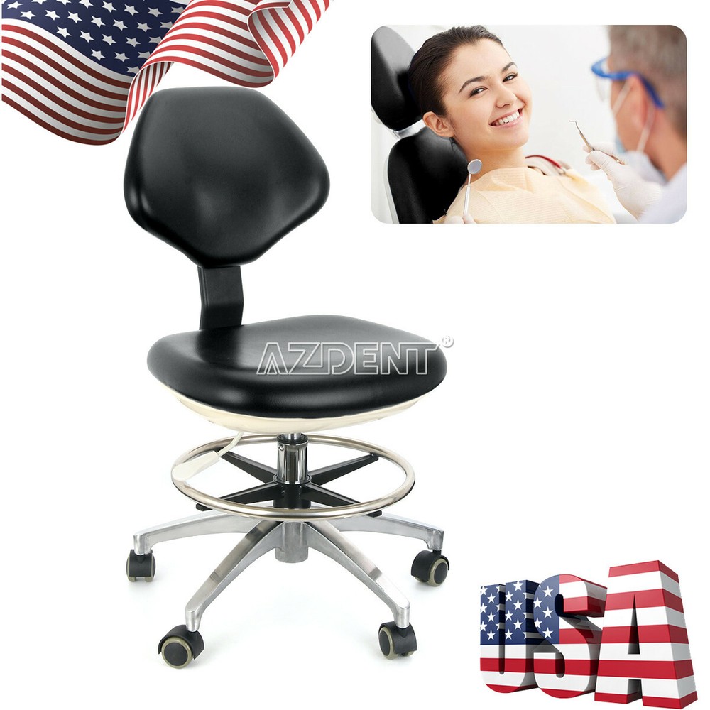 Dentist Standard Stool Doctor Assistant Stool Mobile Chair Adjustable PU Leather