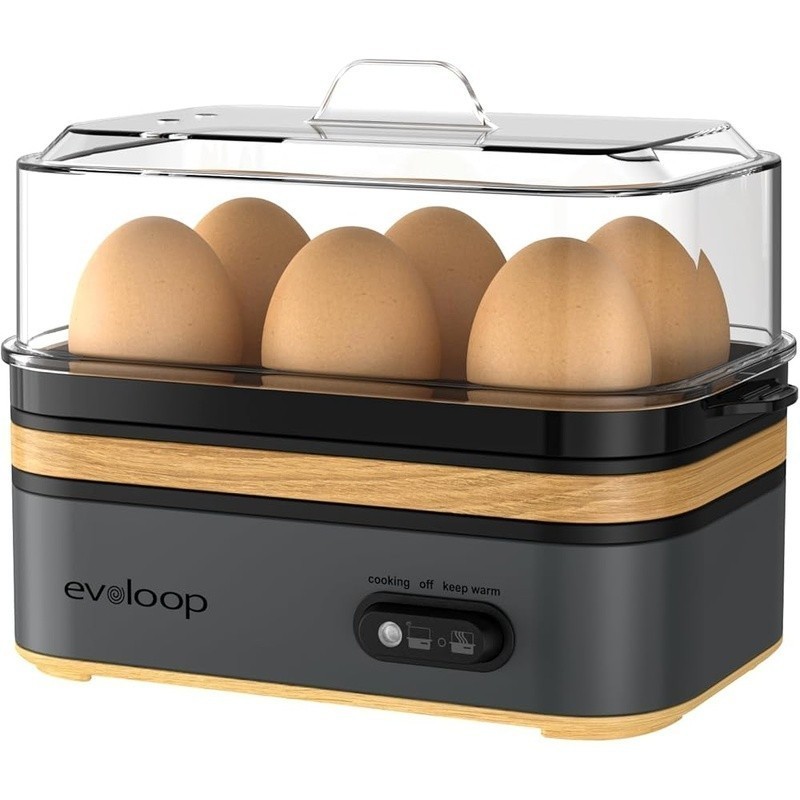 Multi Functional Egg Cooker Hard Boiled Soft Boiled Poached Eggs 6 Egg Capacity