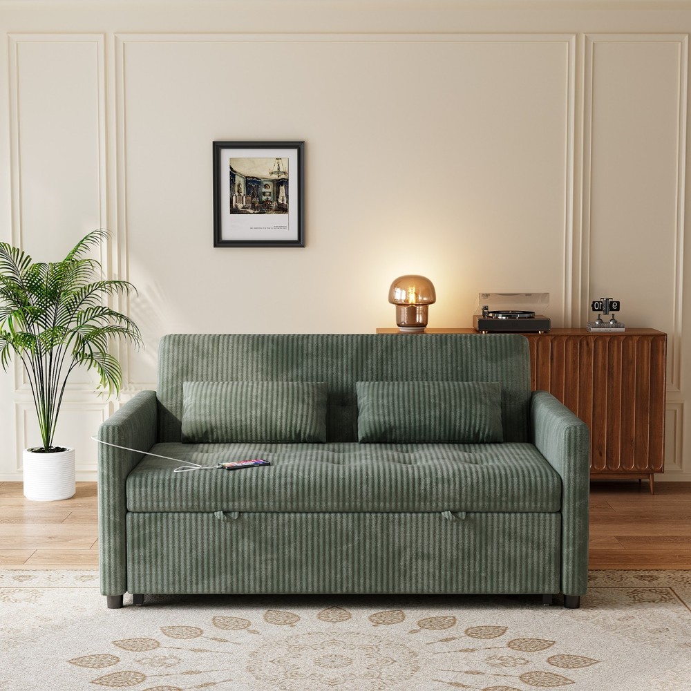 53" Loveseat Sleeper Sofa w/Pull Out Bed,Convertible Small Couch for Living Room