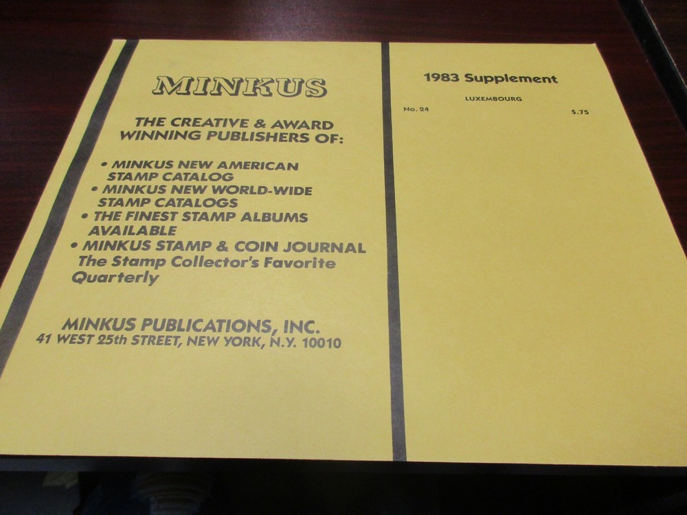 "MINKUS" 1983  SUPPLEMENT  LUXEMBOURG  #24  W/FREE SHIPPING!!!