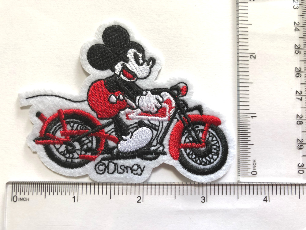 Disney Mickey mouse motorcycle  Embroidered Iron On / Sew On Patch#1
