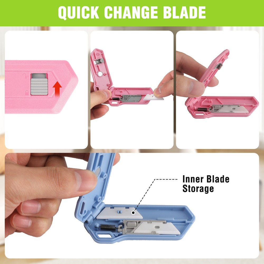 WORKPRO 3PIECES Safe Ceramic Box Cutter Small with Extra Blades Quick Change