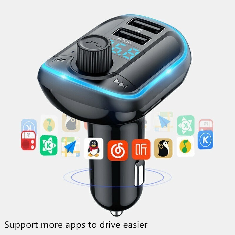 Car Wireless Bluetooth FM Transmitter Radio Adapter Kit MP3 Player 2 USB Charger