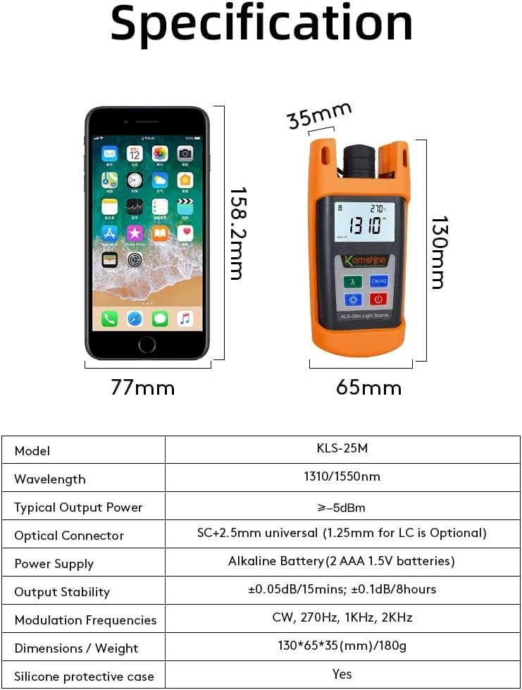 Compact Optical Fiber Loss Kit: Microscope, Power Meter & Cleaning Tools Inside