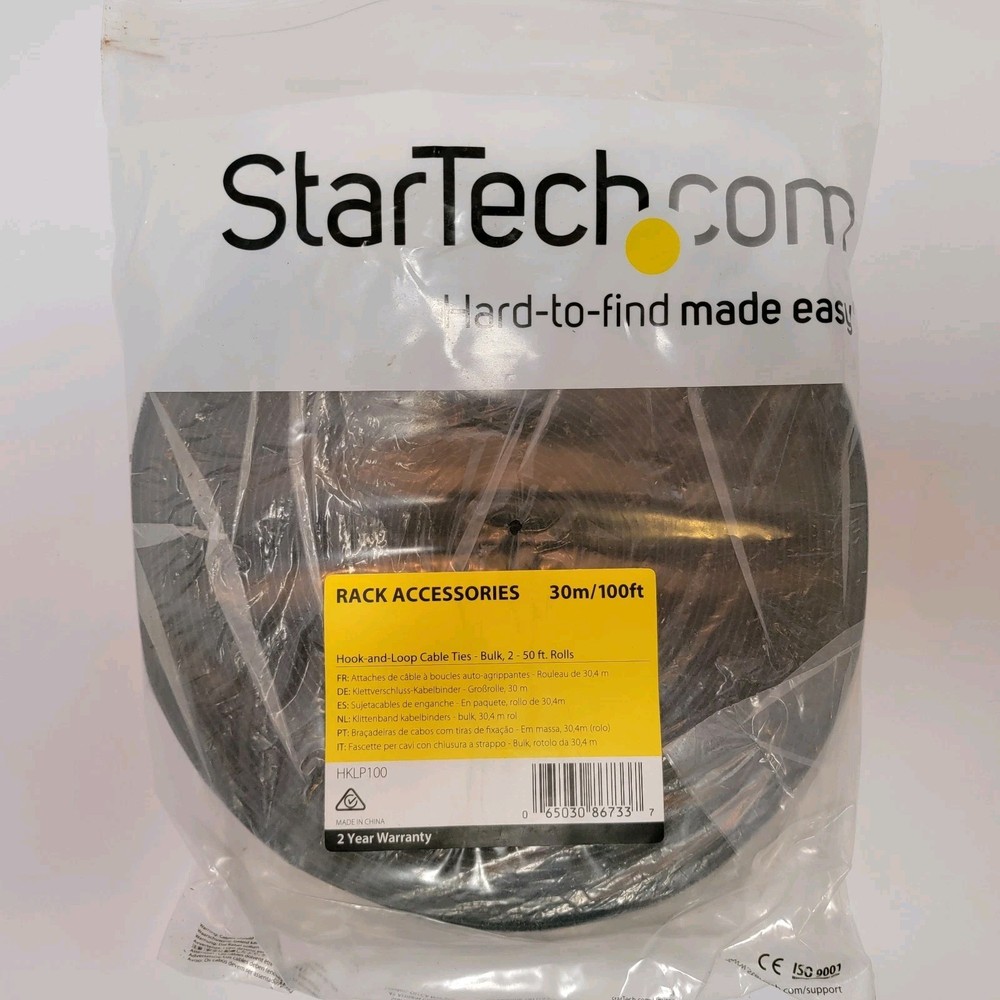 StarTech Hook-and-Loop Cable Tie - 30m - 100 ft. Bulk Roll