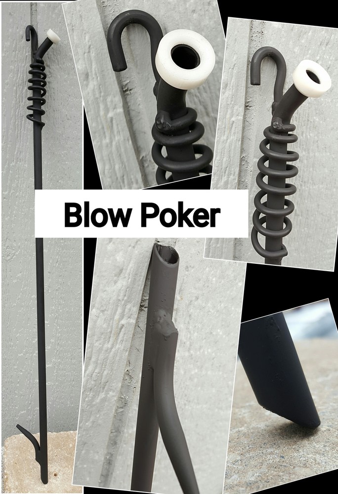 Fire Blow Poker, Custom Length 28"-40", Blacksmith ,Camping, Fire Pit Accessory