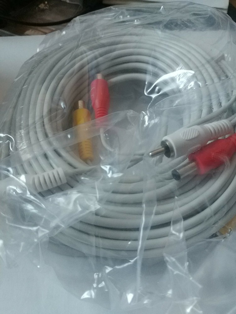 GE 60 FT RCA Extension Cable SmartHome Wired Security Surveillance Systems Pkg