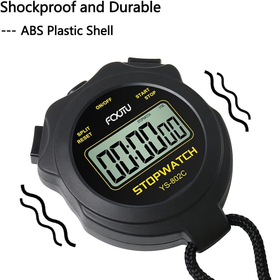 FCXJTU Simple Digital Basic Stopwatch, No Bells, Clock, Alarm, Yellow