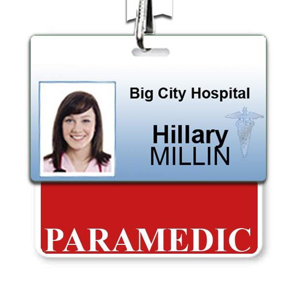 PARAMEDIC Horizontal Badge Buddy with Red Border by Specialist ID
