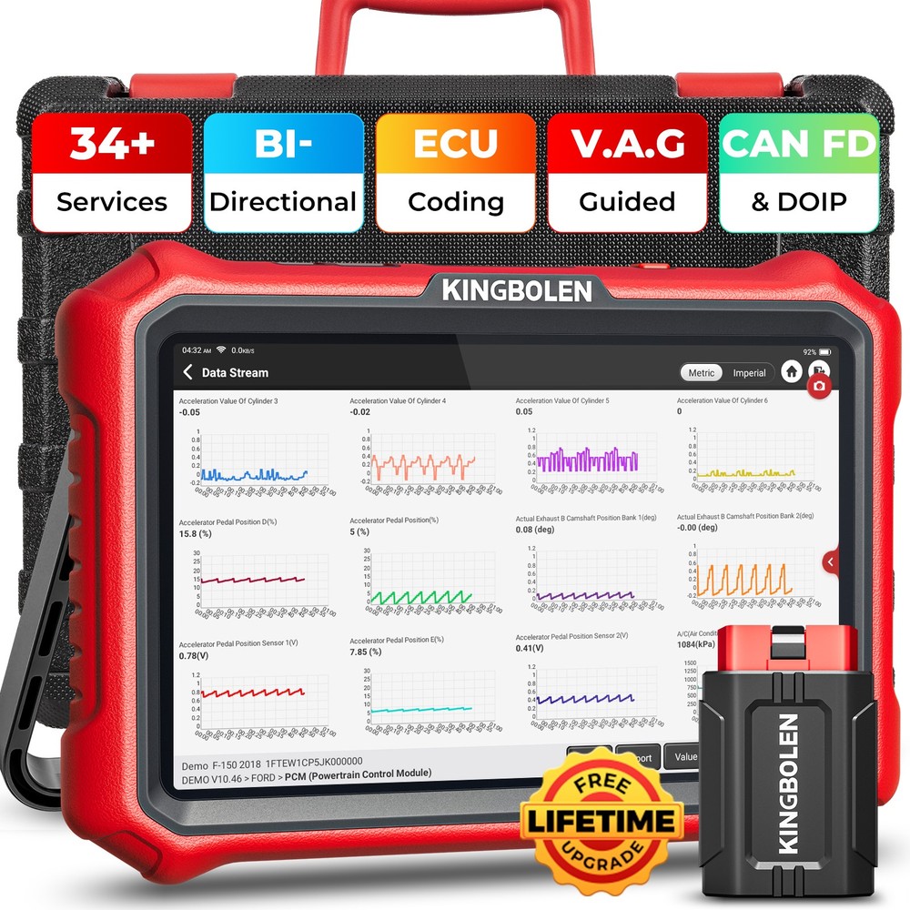 KINGBOLEN K8 PRO Bluetooth OBD2 Scanner Bidirectional Scan Tool Lifetime FREE