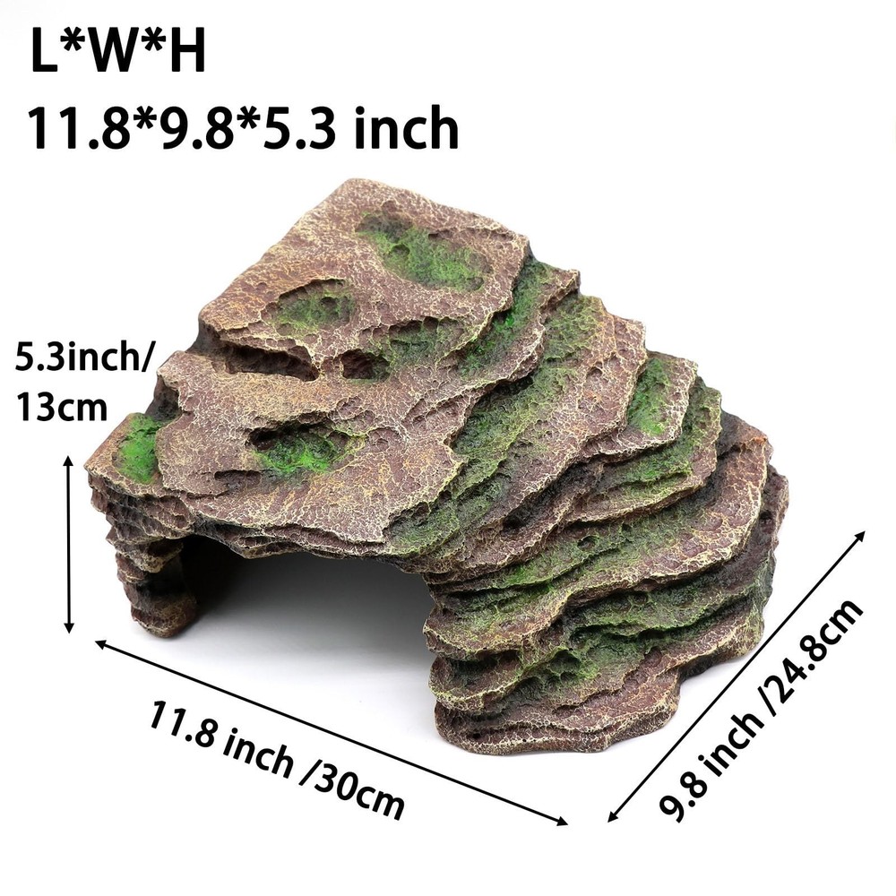 Large Reptile Hide Shale Scape Step Ledge, Reptile Cave Hideout, Bearded Drag...