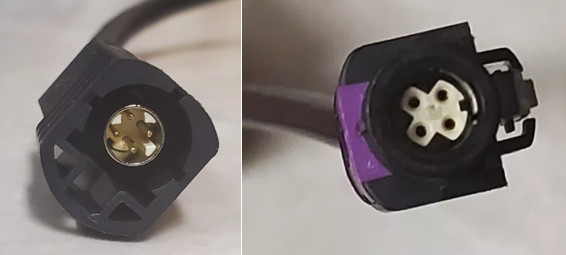 Amphenol Fakra HSD RF Cable Assembly 4 Pin Jack to Plug 118" Length