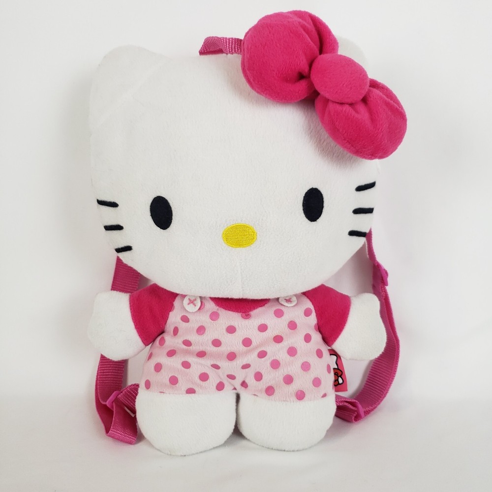 Sanrio Hello Kitty 14" Soft Plush Doll Backpack Large Zipper Pocket Adjustable