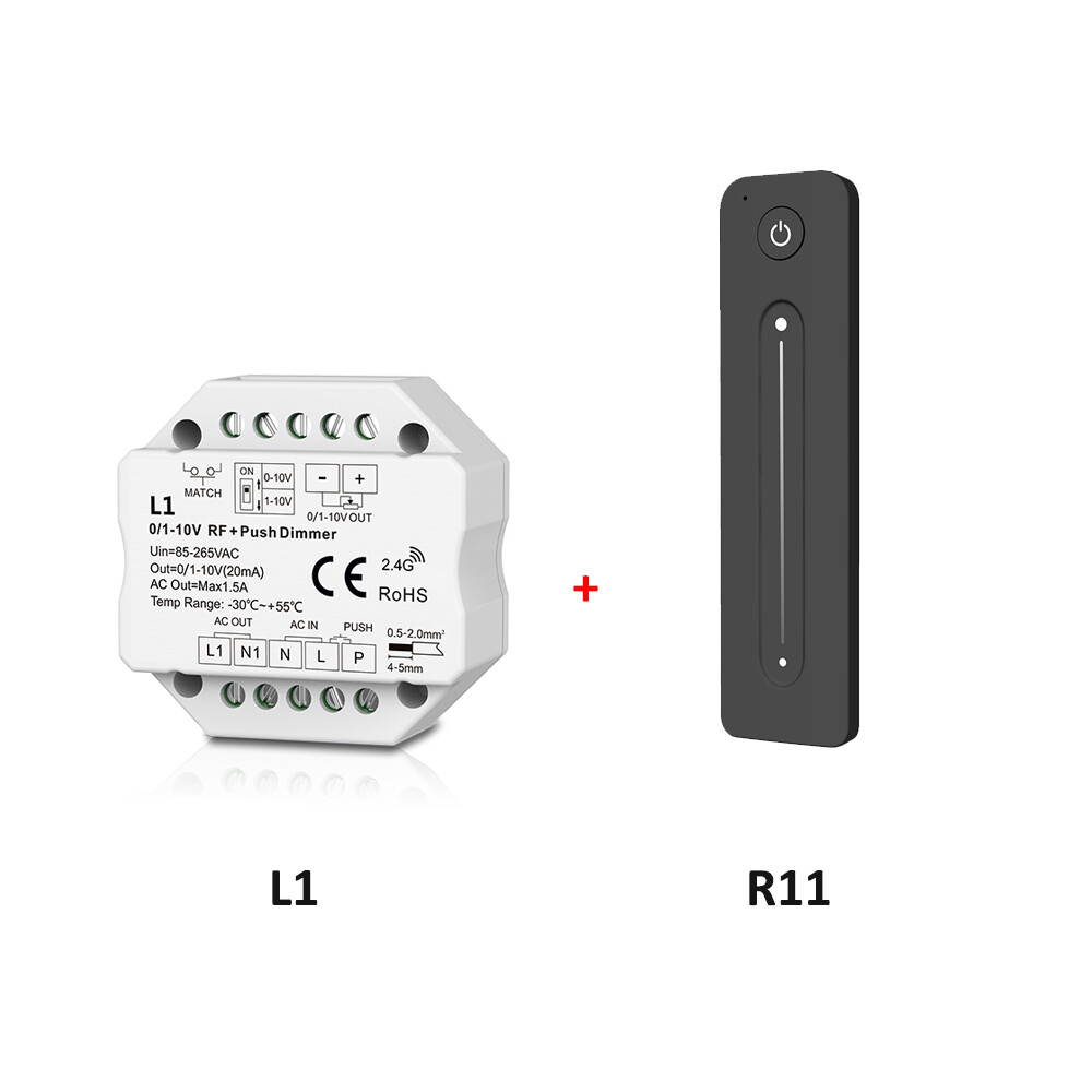 0/1-10V RF LED Dimmer Switch + Wireless 4 zone Dimmable Remote Control f Lamp