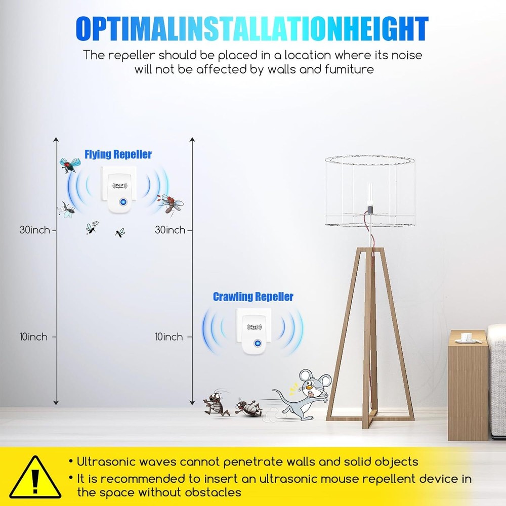 10Pack Plug-in Ultrasonic Repeller - Upgraded for Mouse Ant Bug Control