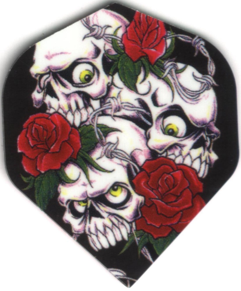 Skulls and Roses Dart Flights: 3 per set