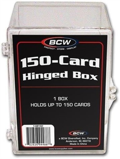 3x BCW Hinged Boxes Hold 150 Trading Cards – Clear Plastic Storage Cases
