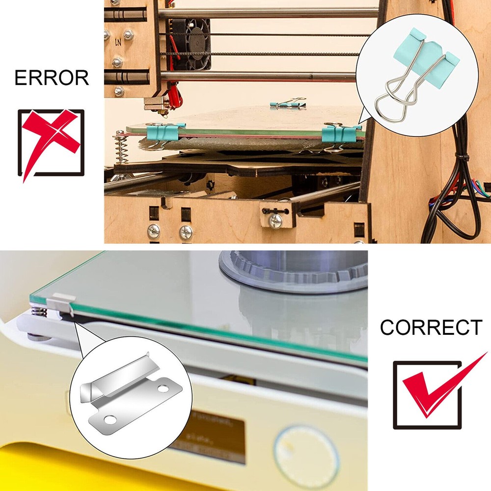 10pcs Bed Clips Clamps For Creality Ender 3 Pro/V2/3S/5 Pro 3D Printer