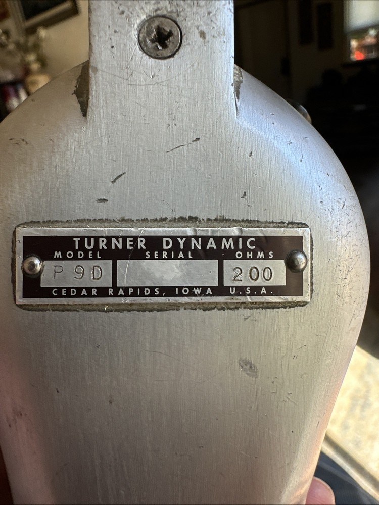 Turner Dynamic Microphones Model P9D Vintage 1950