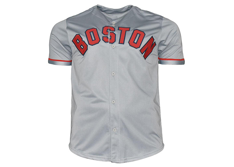 Curt Schilling Signed Boston Grey Baseball Jersey (JSA)