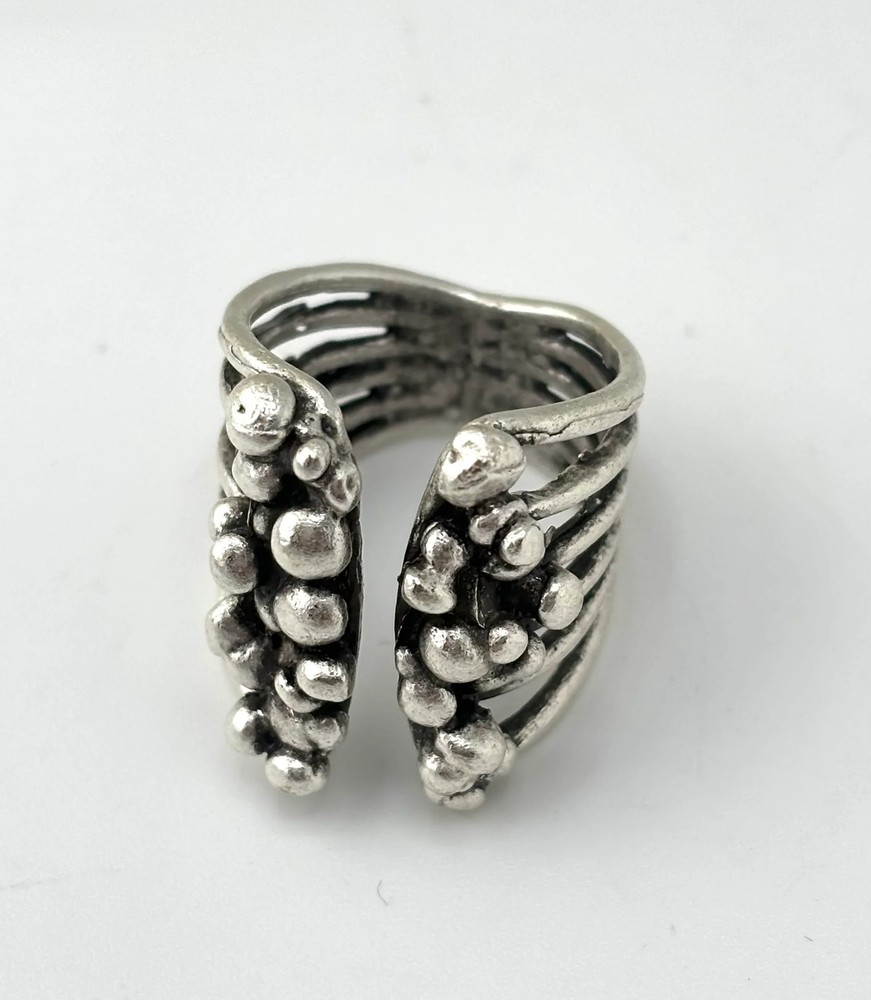 Handmade Brass Ring In Silver Plated - 6867