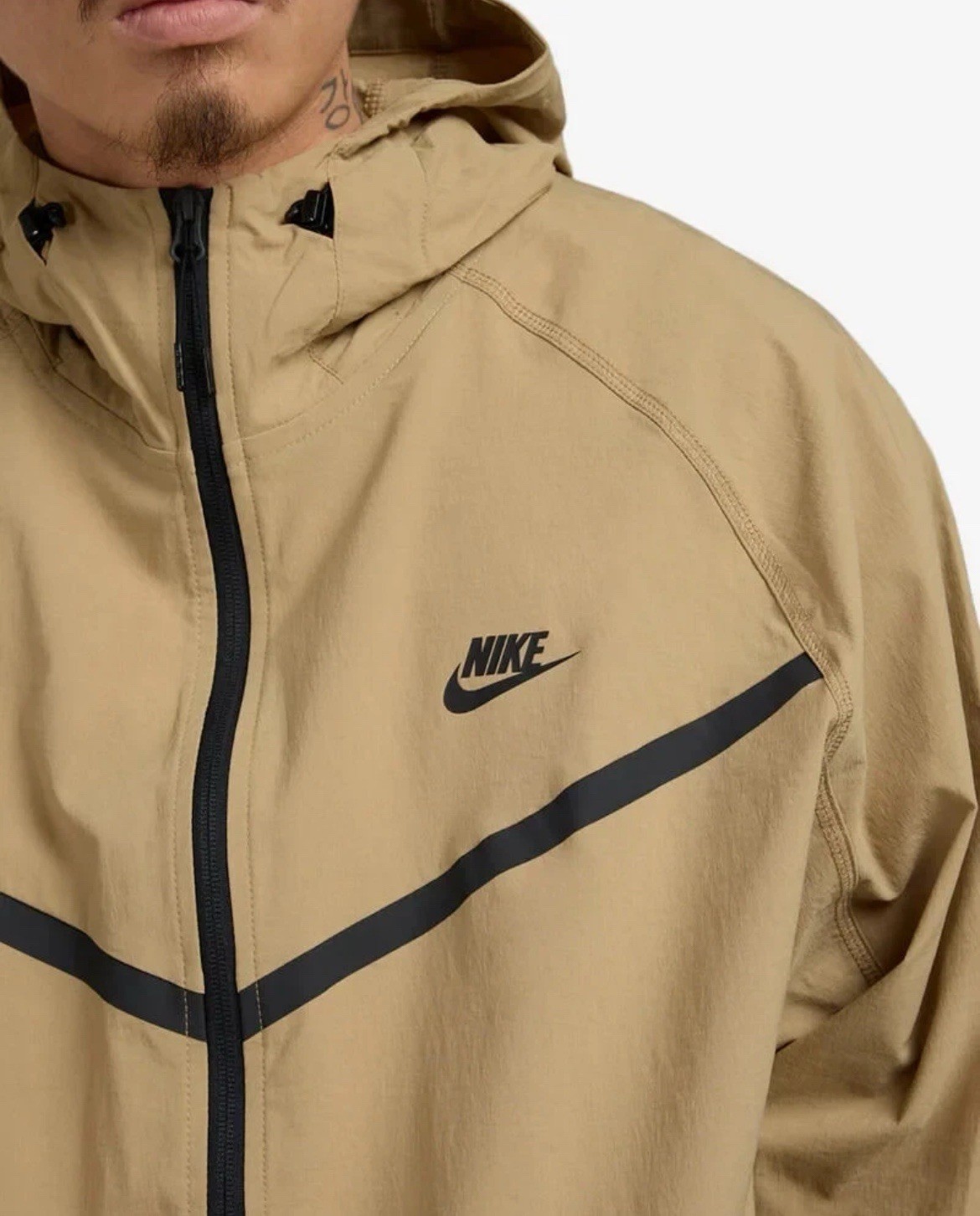 Nike Tech Woven Windrunner Lightweight Jacket Parachute Beige HM7151-297 Size L