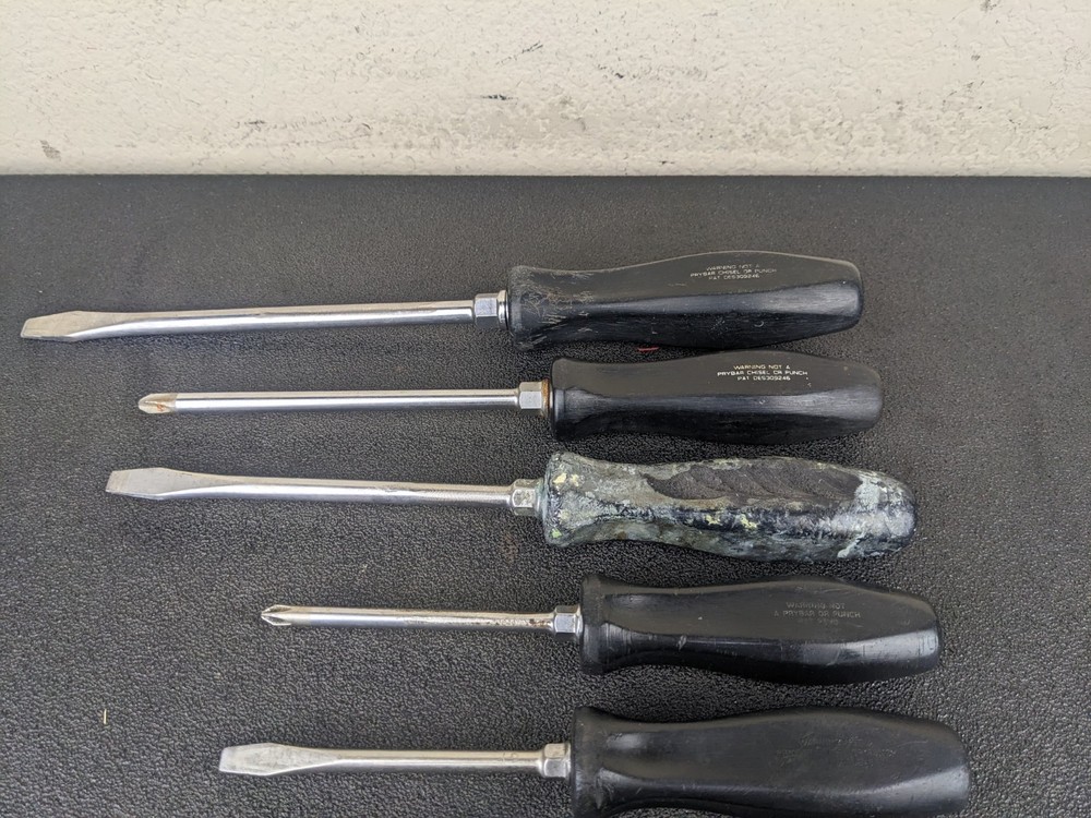 #bm599 Snap-On Tools USA Black Hard Handle Screwdriver Set SDD SDDP