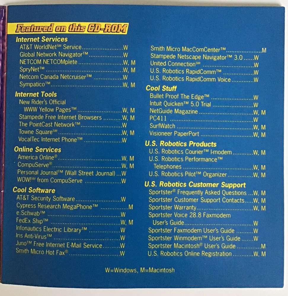 U.S. Robotics Connections CD-ROM vol 3 Drivers + Tools Manual & Software 1996