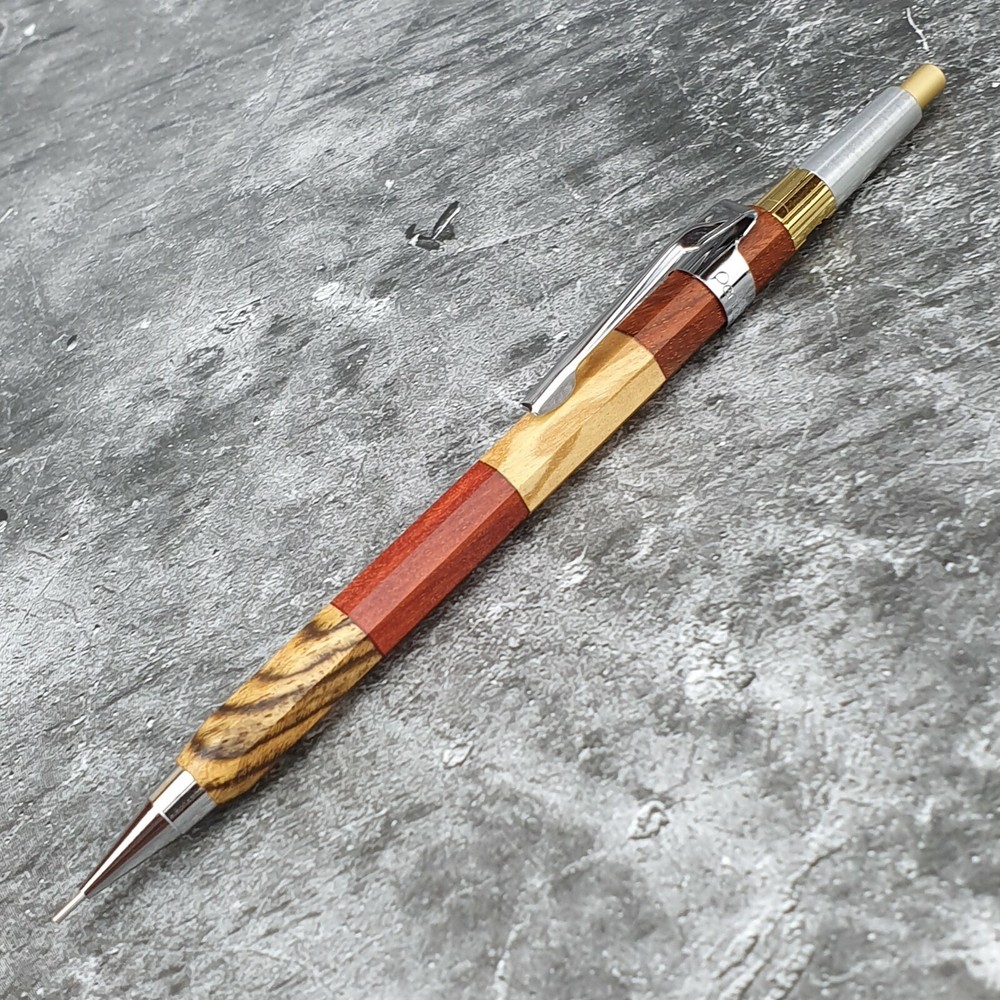 Hand Crafted Pentel PG5 Mechanical Pencil with Octagonal Wood Barrel