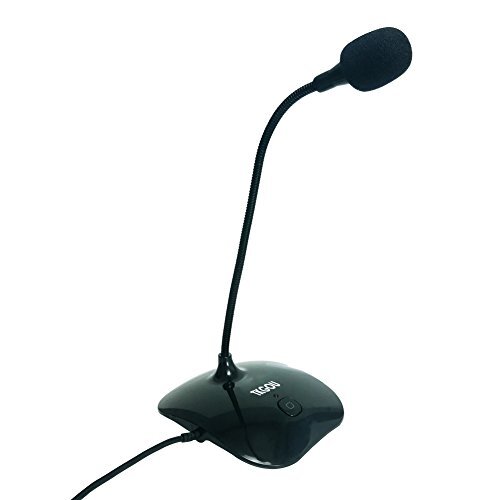USB Computer Microphone w/Mute Button Plug&Play Condenser PS4 Mic LED Indicator