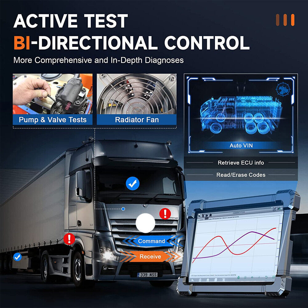 ANCEL X7 HD Heavy Duty Truck Diagnostic Scanner DPF Regen Tool OBD2 Code Reader