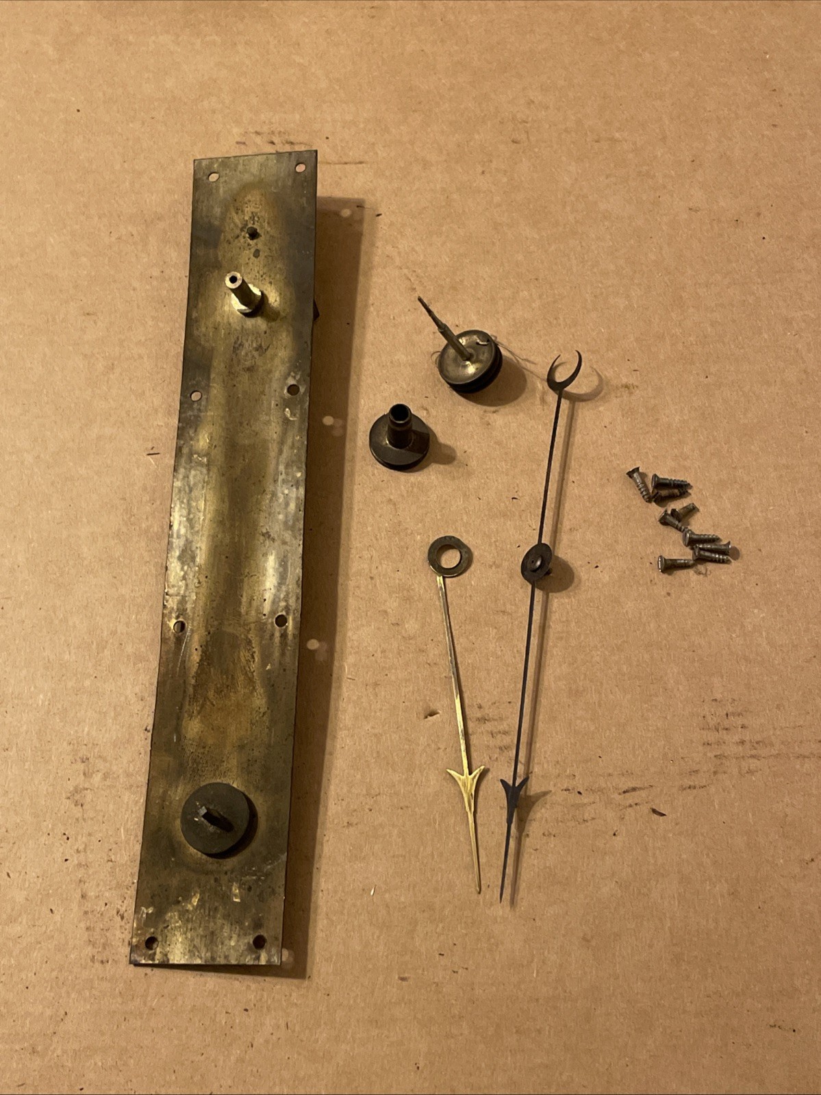 Antique English Barometer Brass Back Plate & Pulley Parts