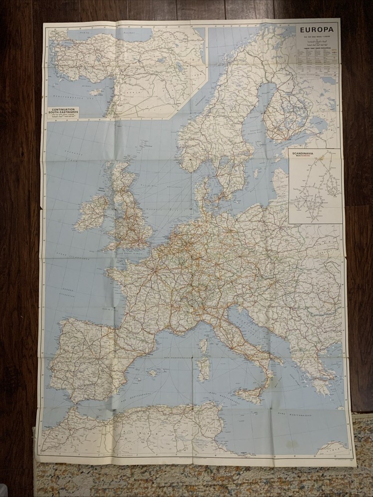 1978 Europa Map, BP/Trafalgar Tours