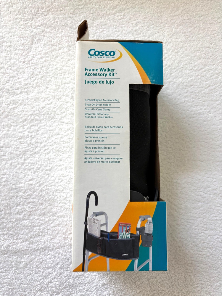 Cosco Ability Care Essentials Frame Walker Accessory Kit Pouch Cup Holder NEWBOX