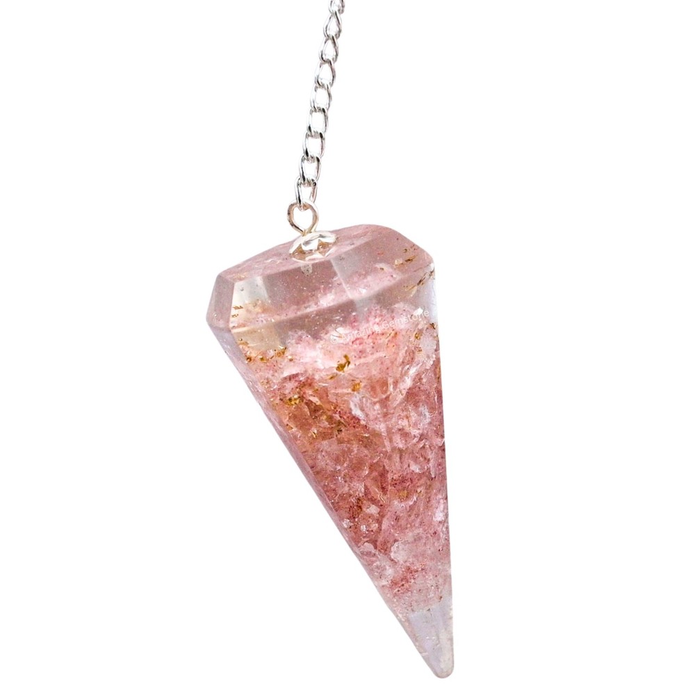 Strawberry Quartz Orgone Crystal Pendulums