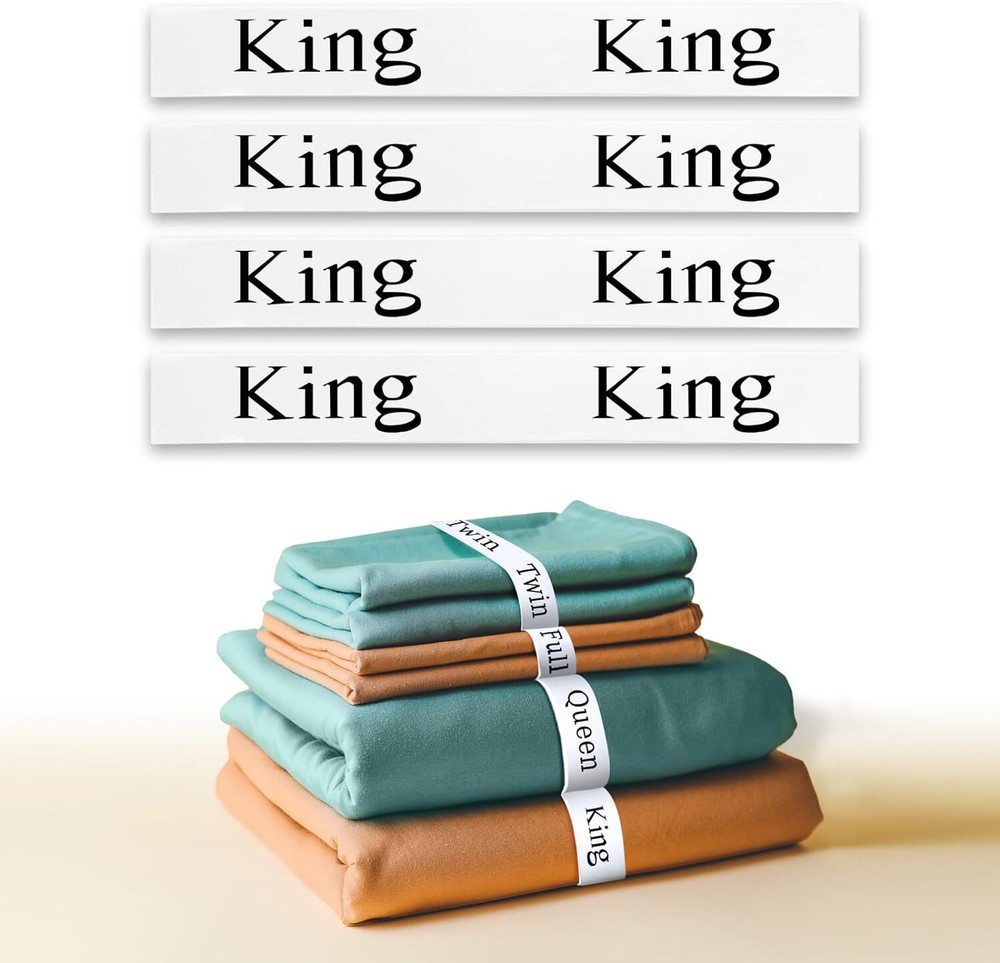 Bed Sheet Organizer Bands For Linen Closet (King 4 Pack), Elastic King 4 Pack