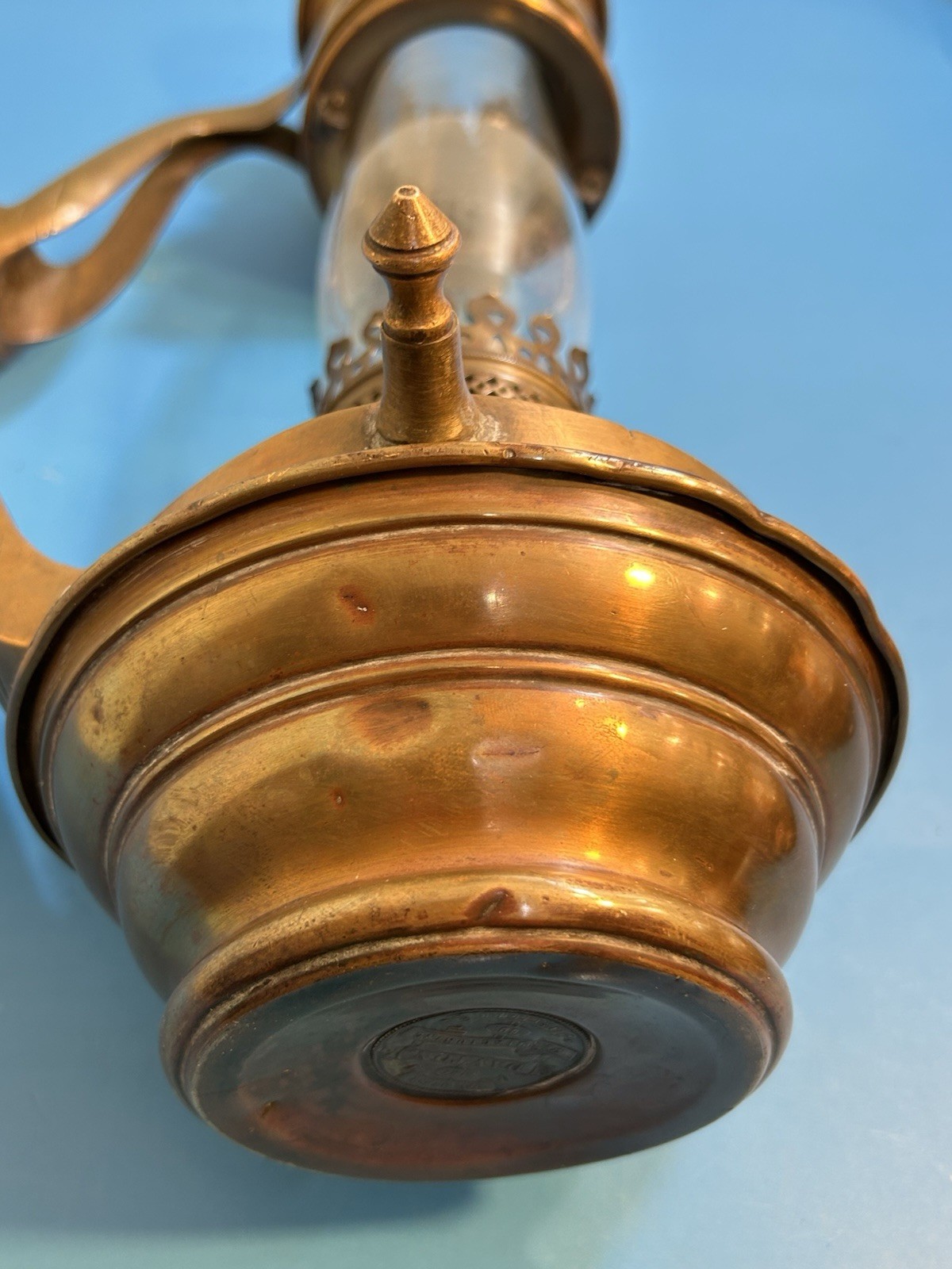 Antique Dayton Manufacturing Chesapeake Ohio Railroad Wall Mount 16” Oil Lamp